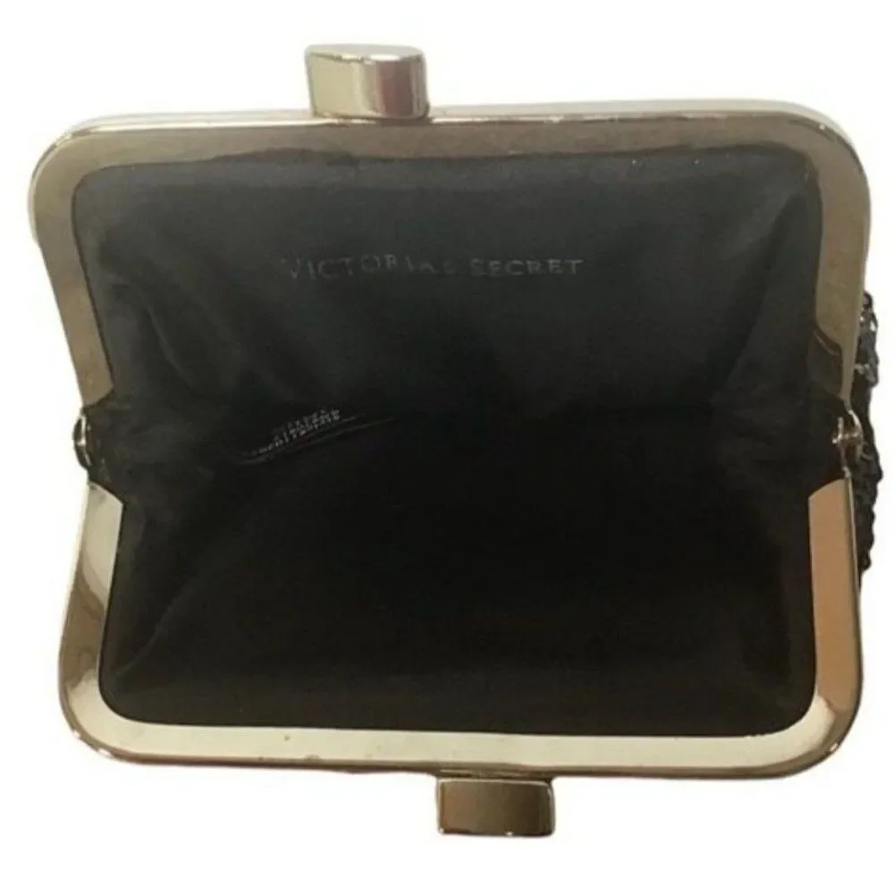 Victoria’s Secret Angel Forever Black Sequin Kiss Change Purse Wallet - Picture 2 of 2